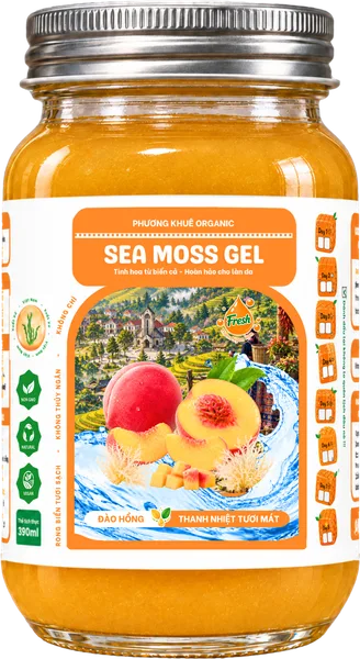 Sea Moss Gel vị đào hồng hũ 390gr
